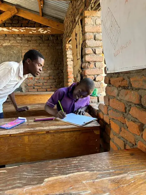 A student focused on studying.