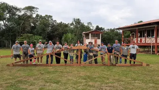 volunteers working
