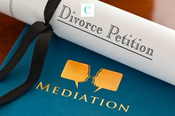a divorce petition on a mediators desk