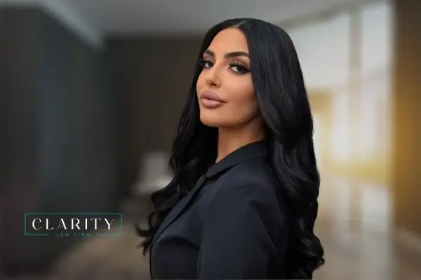 Attorney Hanadi in black suit