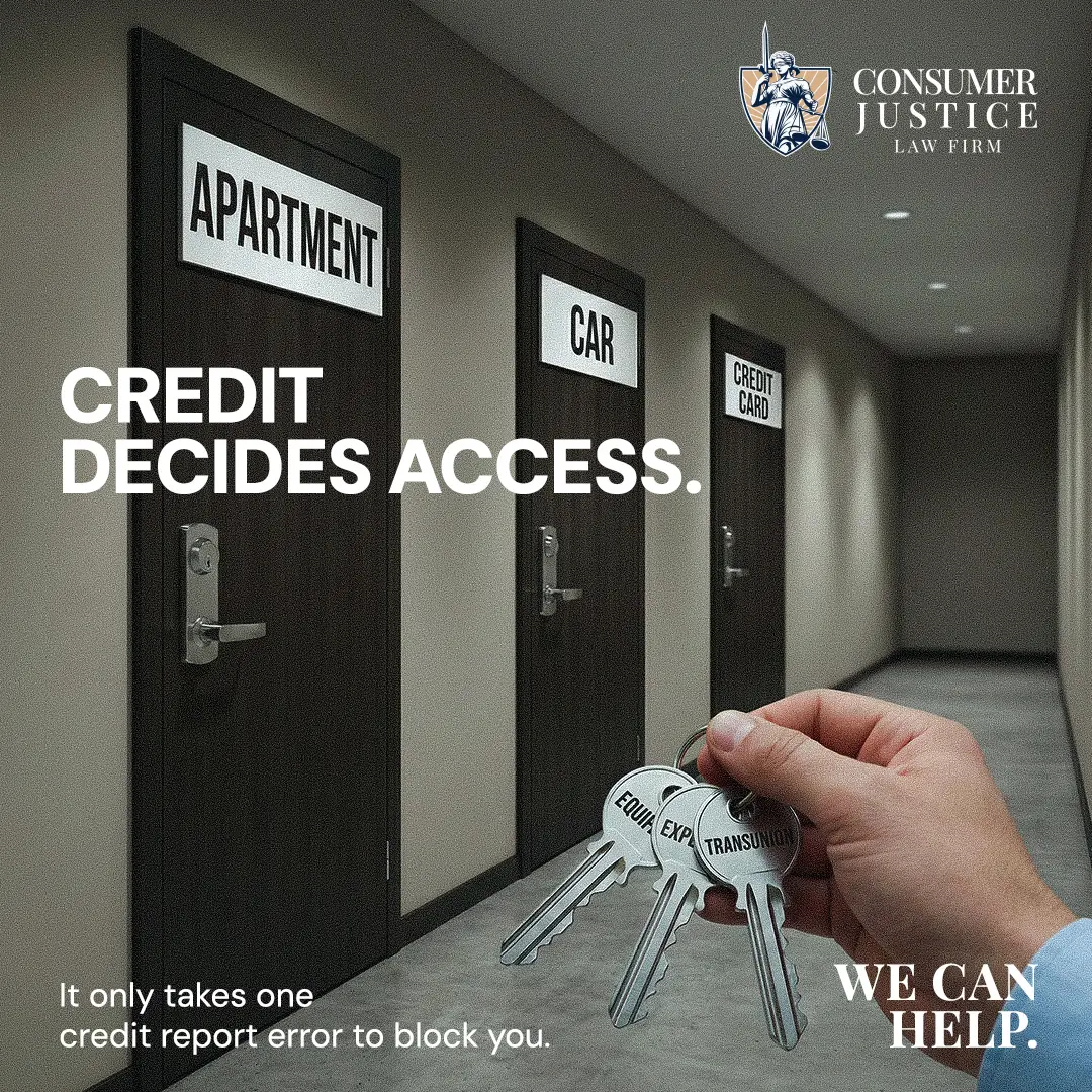 Keys with the names of the 3 credit reporting agencies can open doors to different opportunities.