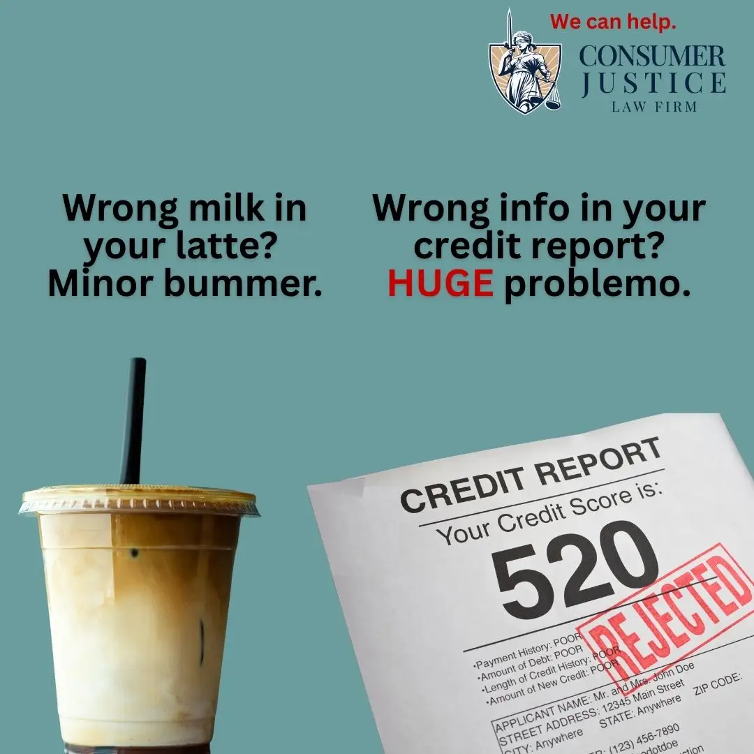 An error with a latte order is compared to a credit report error to show how serious one is.