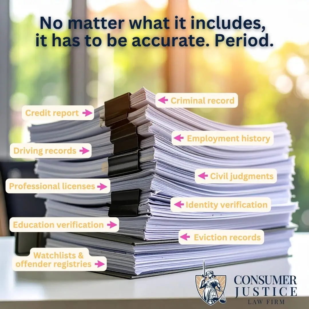 A stack of reports shows how many parts to consider when learning how to fix background check errors.