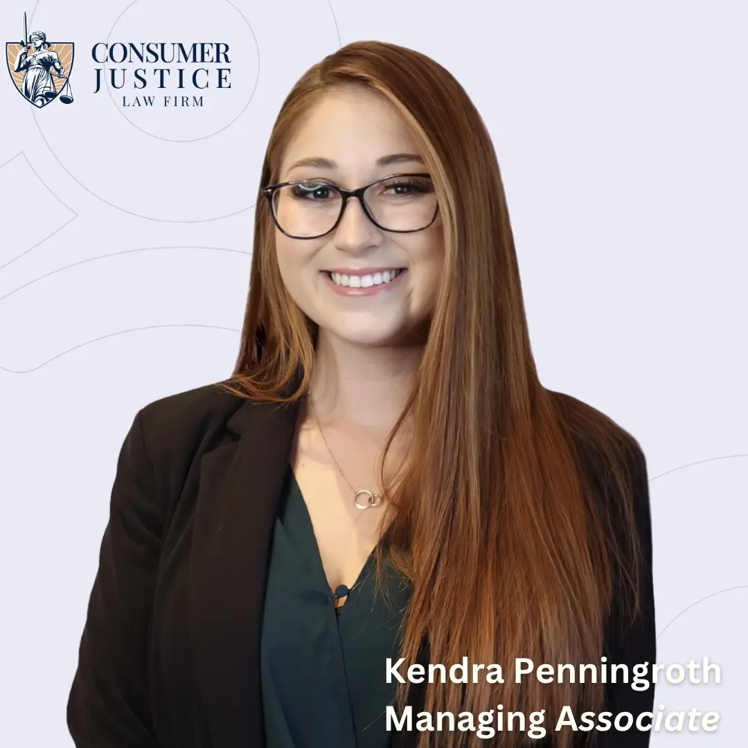 Headshot of attorney Kendra Penningroth who helps her clients dispute charges to fight billing mistakes and credit reporting errors.