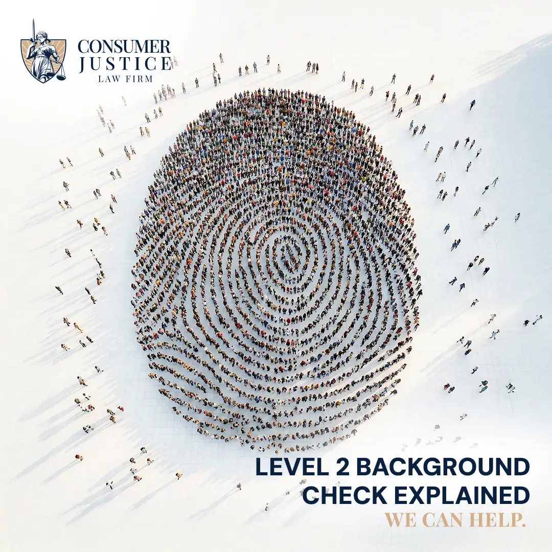 A fingerprint is formed out of a crowd of people. It conveys how a Level 2 background check impacts so many people.