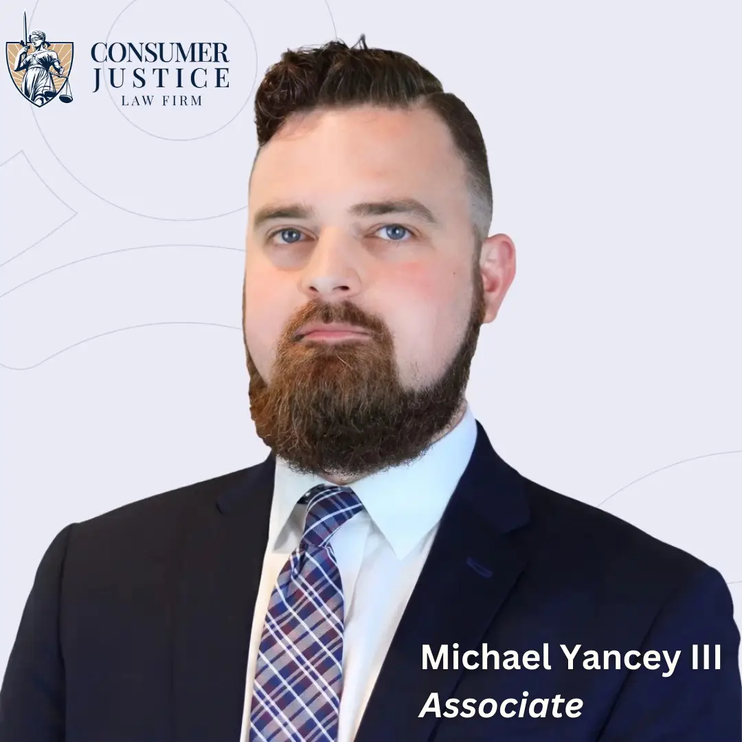 Headshot of Consumer Justice Law Firm associate attorney, Michael Yancey III.