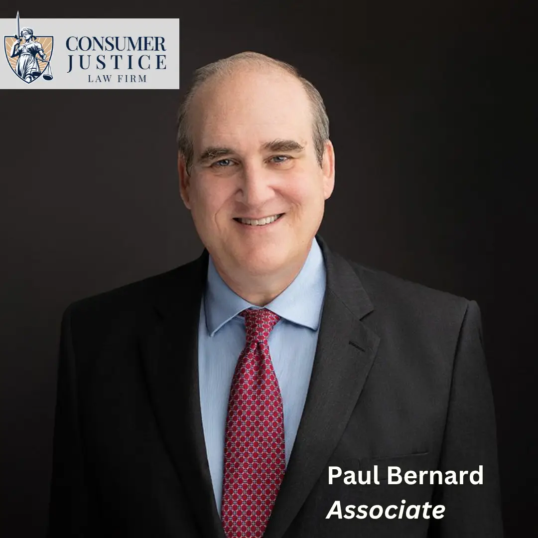 Headshot of Consumer Justice Law Firm associate attorney Paul Bernard who helps clients battle employment background check errors.