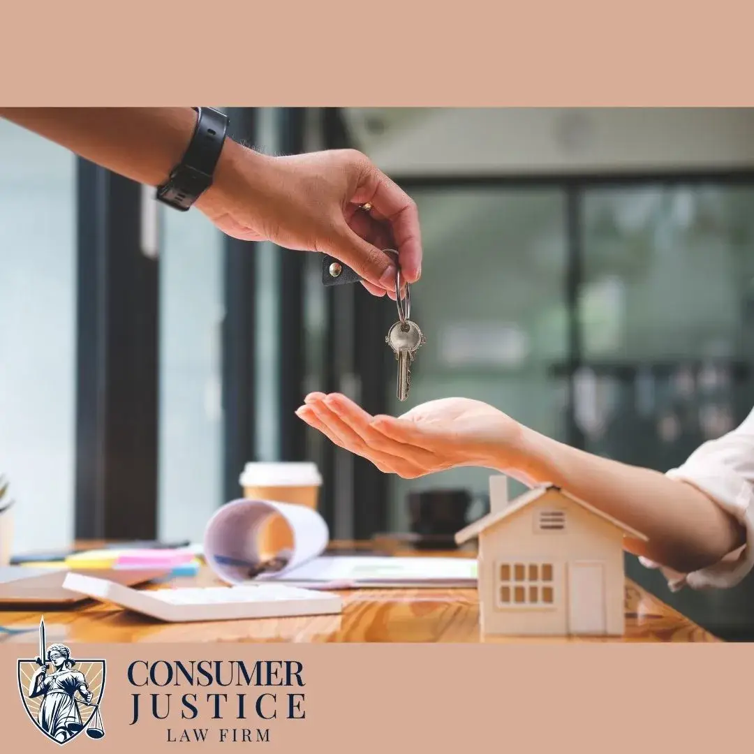 A landlord hands a renter keys after clearing errors from a CoreLogic SafeRent rental history report.