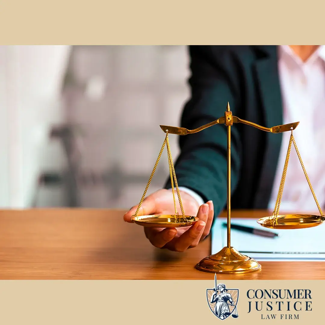An attorney holds the scales of justice, showing how credit report attorneys restore fairness.