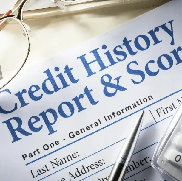 A report titled Credit History Report & Score. It conveys the seriousness of protecting your credit profile from mixed credit report errors.