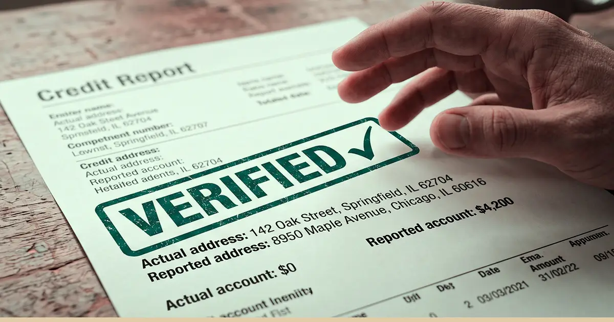 A credit report is stamped as "Verified" even though it's wrong.