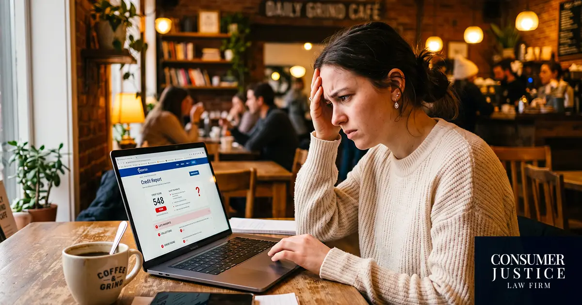 A woman wonders if she can sue for inaccurate credit reporting.