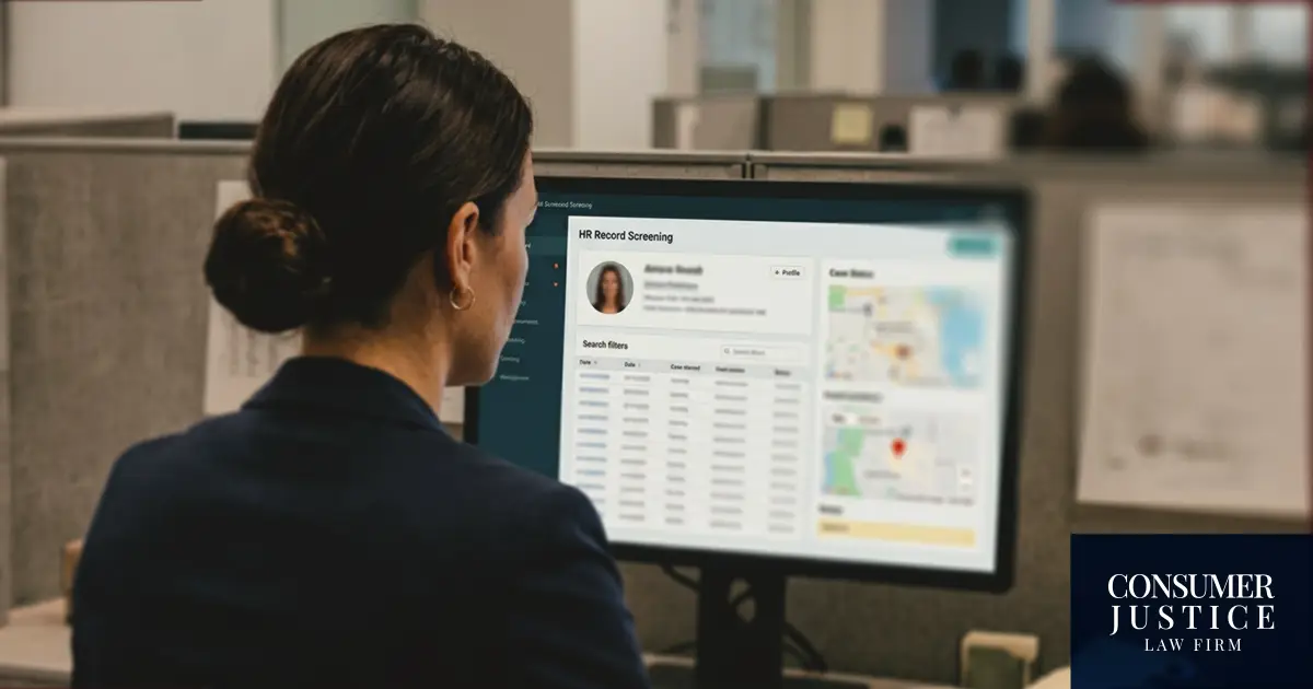 A woman checks online after wondering, "How do you know if you failed an employment background check?"