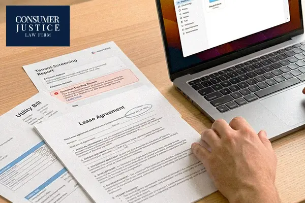 A renter reviews a lease agreement after tenant screening report errors