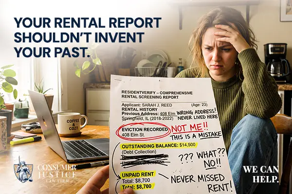 A renter marks up mistakes on her ResidentVerify report.
