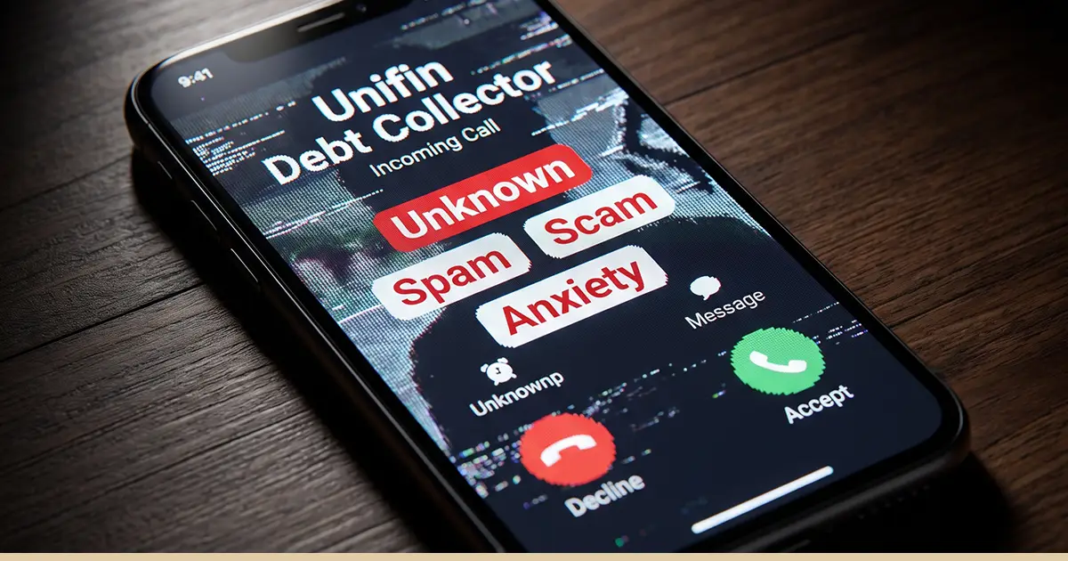 An incoming phone call from a Unifin debt collector causes anxiety.