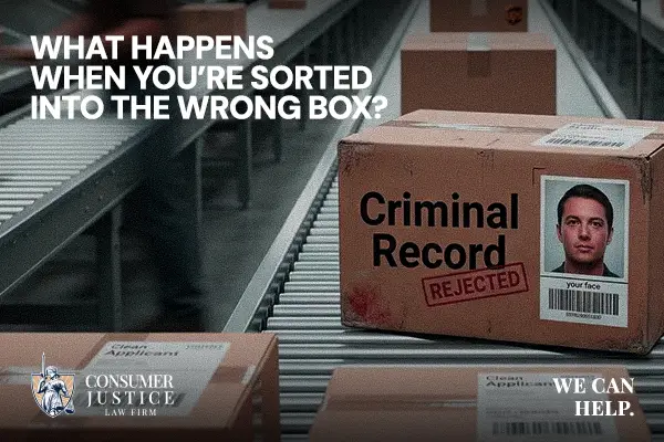 A UPS background check shows a false criminal record.