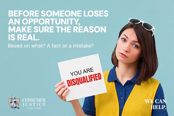 A Walmart applicant holds a disqualification sign.