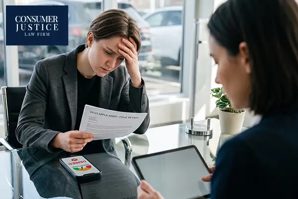 Someone is denied a car loan when an error lowers her credit score.