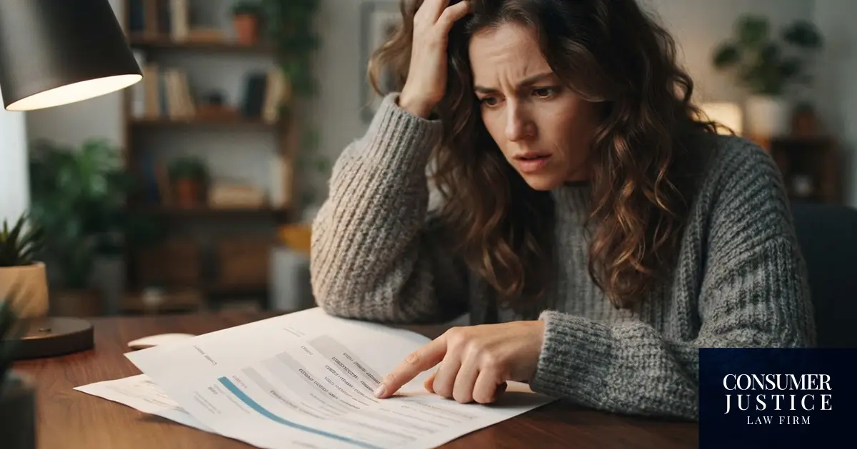 A woman stresses over a mixed credit file error.