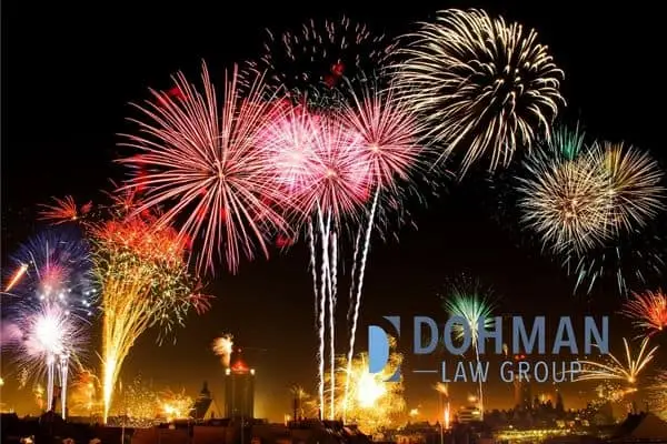 fireworks display on New Year's Eve, after a DUI on New Year's
