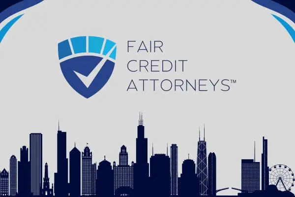 fair credit attorneys logo with chicago skyline