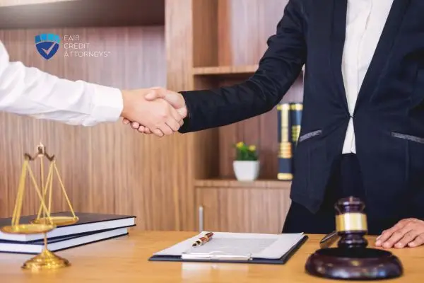A handshake between two people in professional attire