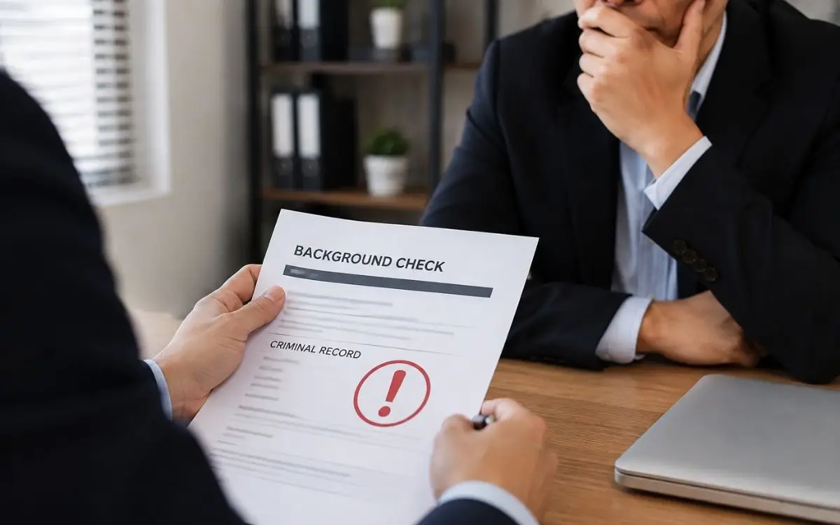 Person reviewing an incorrect employment background check report.