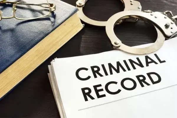 Criminal record and handcuffs