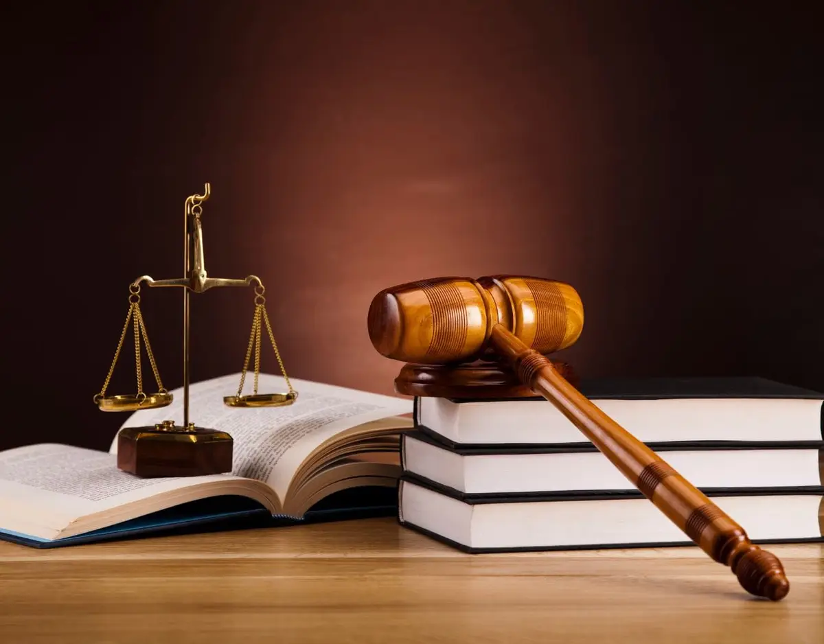 gavel on stack of books