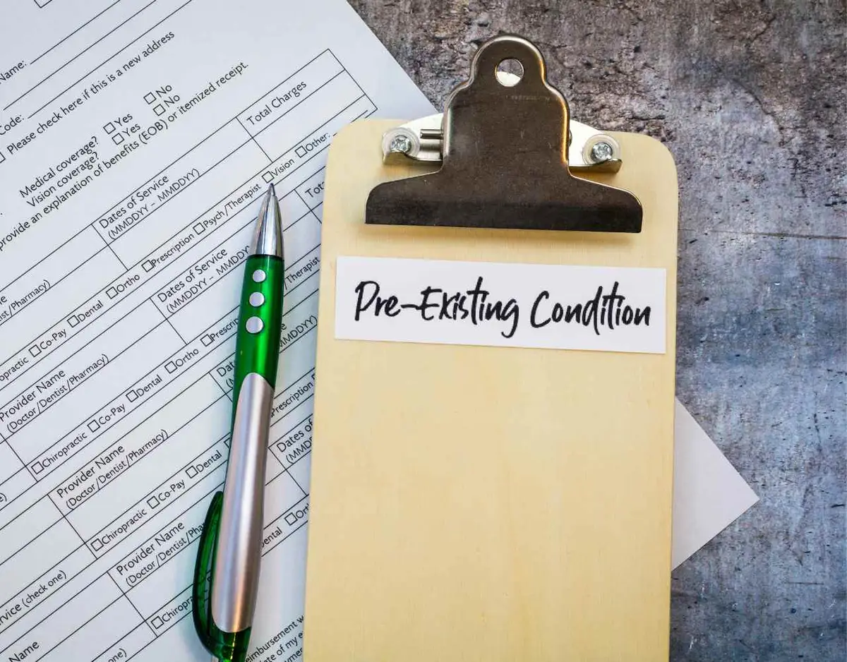 a medical report for an injury claim highlighting a pre-existing condition