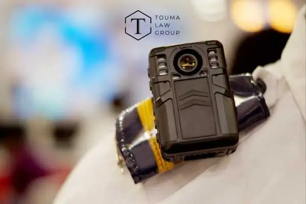 a body camera on a police officers shoulder