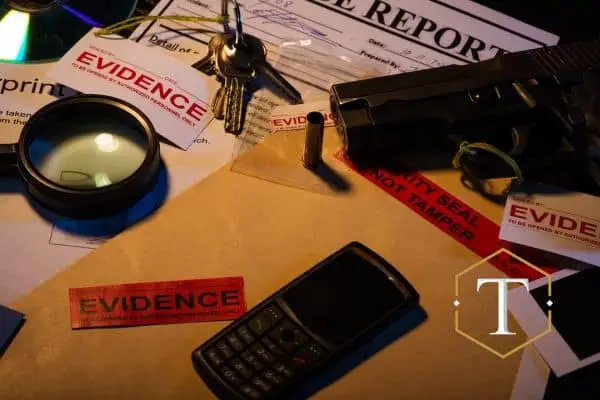 evidencia para resolver un asesinato en una mesa
