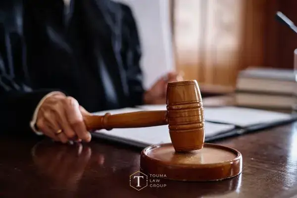 a judge at their bench in a court room